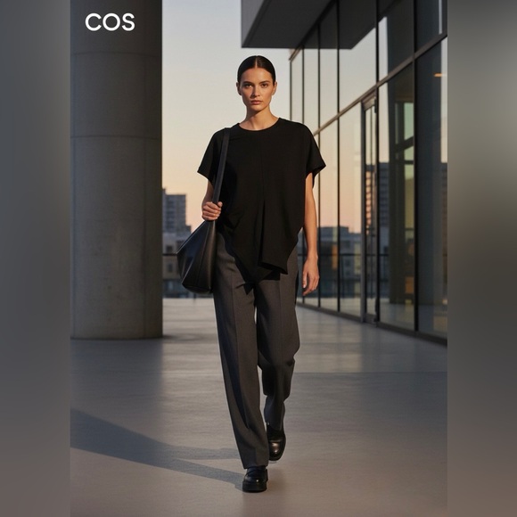 COS Tops - COS Black Assymetric Hem Top Size M